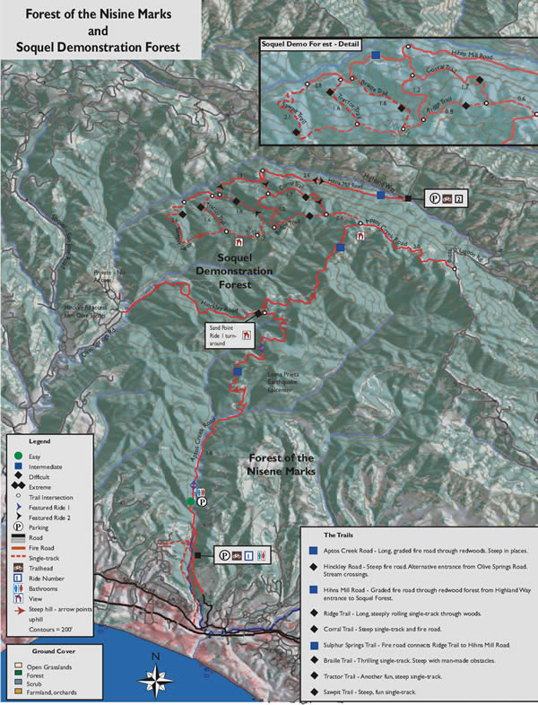 Soquel Demonstration Forest Mountain Bike Map